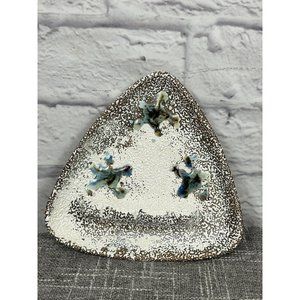 Vintage MCM Mid Century Atomic Dish Textured Triangle 60s‎ 9"